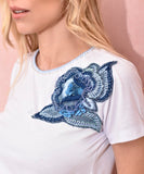 t-shirt flor azul