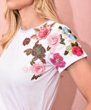 t-shirt bordada flores
